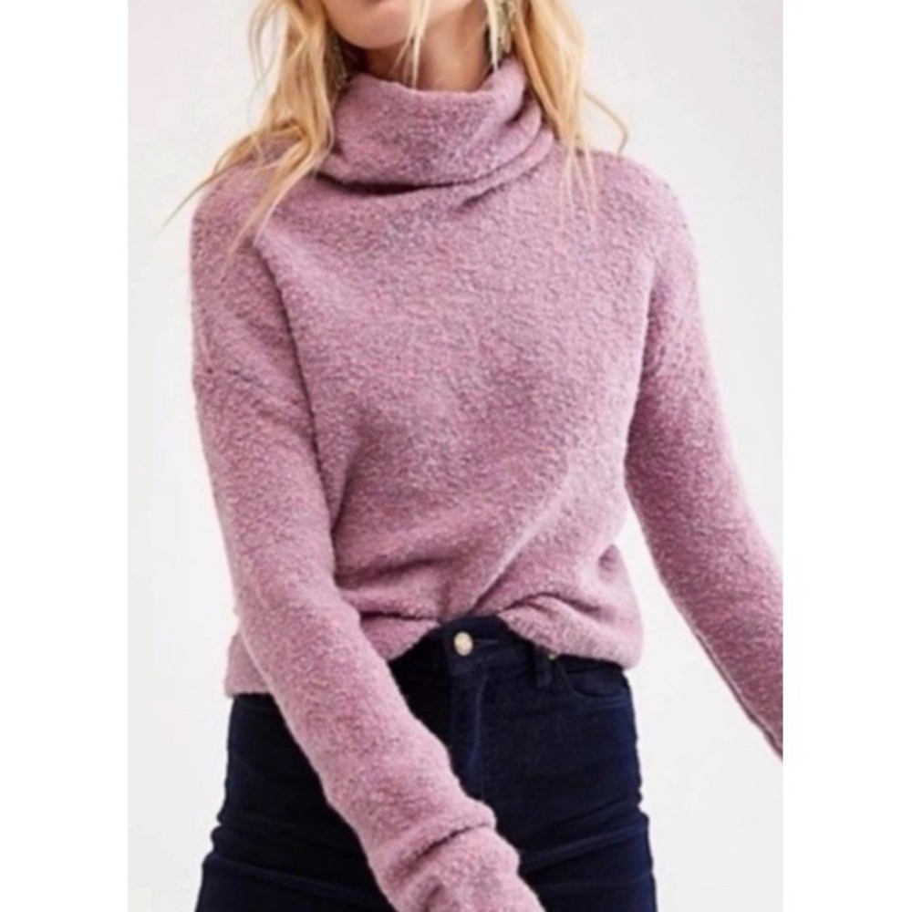 NWT Free People Stormy‎ Cowl Neck Pullover Sweater Sz XS Lavender $108